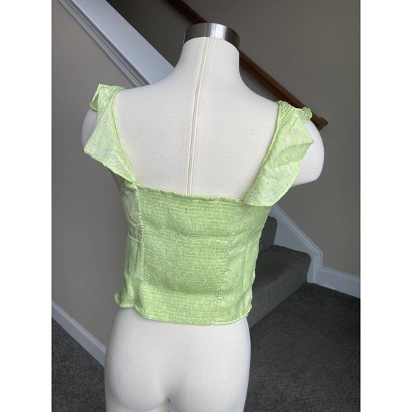 Free People Stay With You lime green crop top, NWT, size small - Picture 3 of 10